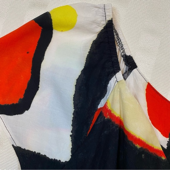 Jams World Short Cap Sleeve Dress Size S Abstract Black Multicolor Print V-Neck - Picture 11 of 12